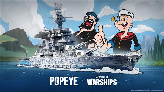 「World of Warships」ポパイとの初コラボレーション決定を発表